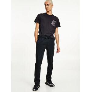 Tommy Jeans pánské černé triko PEACE BADGE - L (BDS)